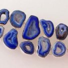 UNIQUE ! BLUE SOLAR WINDOW DRUZY GEM STONE SILVER BRACELET 7.5" B403