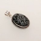 SNOW FLAKE JASPER GEM STONE HANDCRFTED FASHION JEWELRY SILVER PENDANT P292