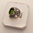 7gm PERIDOT HANDMADE VINTAGE LOOK FASHION JEWELRY SILVER RING SIZE9 R13