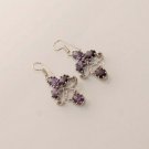 12gm DESIGNER AFRICAN AMETHYST GEM STONE FASHION JEWELRY SILVER EARRINGS E523