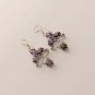 12gm DESIGNER AFRICAN AMETHYST GEM STONE FASHION JEWELRY SILVER EARRINGS E523