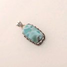 13gm NATURAL ! LARIMAR GEMSTONE FASHION JEWELRY SILVER PENDANT P155