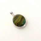 20gm BEAUTIFUL ! BOTSWANA LACE AGATE GEMSTONE JEWELRY SILVER PENDANT P153