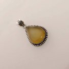14gm YELLOW ONYX GEM STONE FASHION JEWELRY SILVER PENDANT P135