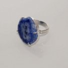 10gm DEEP BLUE CLUSTER DRUZY DAILY WEAR JEWELRY SILVER RING SIZE 9.5 R22