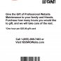 Website WOWsite Gift Card "(1) One hour of maintenance to any Website"
