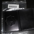 Badge and Double ID/CC/Wallet 8 Point St Ar BLACK LEATHER