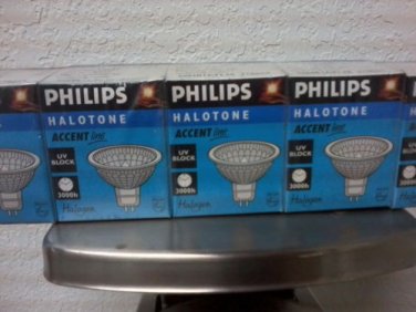 New 5-Pack Philips Halogen MR16 Lamp 50W 12V GU 5.3 50M/R16/FL36