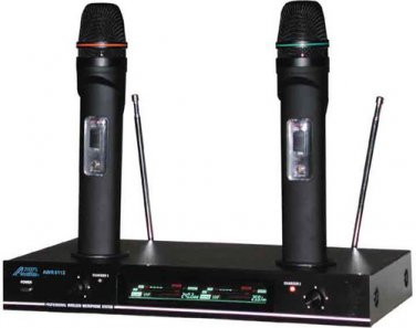 Audio2000 Awm6112 dual wireless microphones karaoke microphones rechargeable