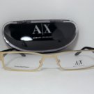 New Authentic Armani Exchange Eyeglasses AE 216 NZA 216 51-17 Satin Gold/Black