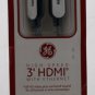 GE High Speed HDMI Cable with Ethernet Model 24200 3 ft HDTV/3-D 1080p DVD