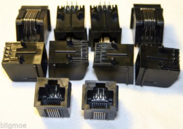 10Pcs NEW Plastic 6 Pin RJ45 NETWORK JACK Right Angle Board Jack  MODULAR  JACK