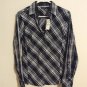 NEW YORK & CO. Women's Black, Grey, White Plaid Front Button Blouse NWT Small