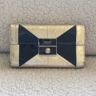 LOVCAT PARIS BLACK GENUINE LEATHER CRYSTAL HEART PURSE CLUTCH ID CARD WALLET[F6]