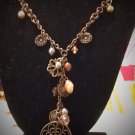 Handmade bronze necklace earring set