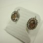 Solid 14 K White Gold Cameo Picture Earrings