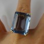 Solid 14 K YELLOW GOLD BLUE Topaz  COCKTAIL Gold Ring SIZE 8.5