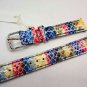 New Michele Urban Deco Park Multi Color Blue Pink Patent Watch Band 16 mm $120