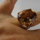ANTIQUE 14 K GOLD DIAMONDS  Smokey Topaz  Ring SIZE 8
