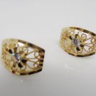 New Solid 14k Gold & Zirconia Feligree Earrings! GREAT CHRISTMAS GIFT!!