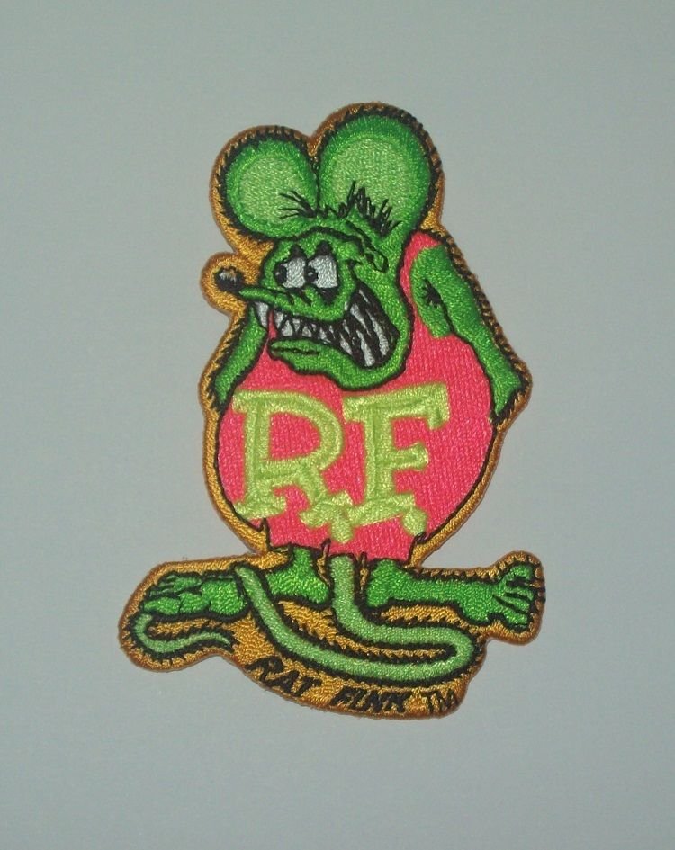 OFFICIALLY LICENSED ED "BIG DADDY" ROTH RAT FINK HOT ROD PATCH GREEN & PINK