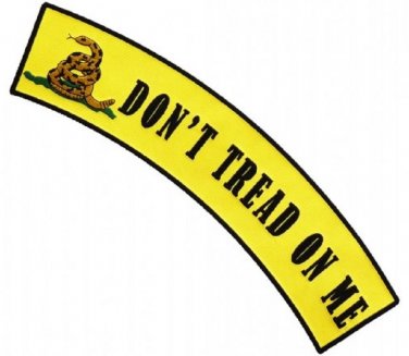 LG DONT TREAD ON ME UPPER TOP ROCKER MOTORCYCLE JACKET BIKER MILITARY BACK PATCH