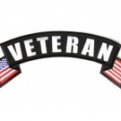 LARGE VETERAN TOP UPPER ROCKER FLAG MOTORCYCLE JACKET BIKER MILITARY BACK PATCH