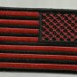 RED & BLACK REVERSED AMERICAN FLAG MOTORCYCLE JACKET BIKER VEST MILITARY PATCH