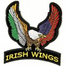 IRISH WINGS UPWING EAGLE MOTORCYCLE BIKER LEATHER JACKET VEST MILITARY PATCH