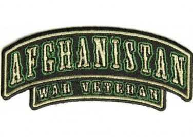 AFGHANISTAN WAR VETERAN ROCKER TAB MOTORCYCLE BIKER JACKET VEST MILITARY PATCH