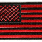 RED & BLACK AMERICAN FLAG MOTORCYCLE BIKER JACKET VEST MORALE MILITARY PATCH