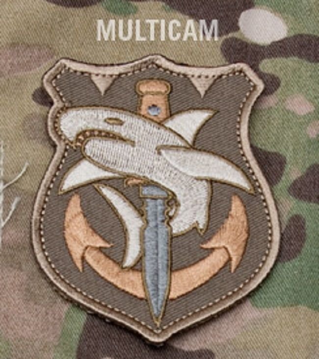 TACTICAL SHARK MULTICAM SPECIAL OPS TACTICAL BADGE MORALE VELCRO ...