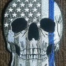 USA Skull Flag Blue Lives Thin Blue Line Law Enforcement Police Patch