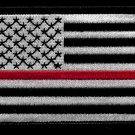 Thin Red Line Black & Silver USA American Flag Fire Fighter Firefighting Patch Thin Red Line Black & Silver USA American Flag Fire Fighter Firefighting Patch