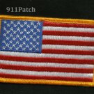 USA American Flag Orange Border Red White Blue Patriotic Patch