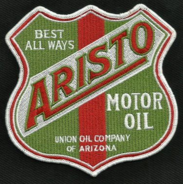 VINTAGE STYLE ARISTO MOTOR OIL UNION AZ HOT ROD ROCKABILLY GREASER BIKER PATCH