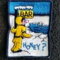 Vintage 1970s BAR HONEY? Snowmobile Racing Jacket patch NOS sew on