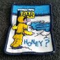Vintage 1970s BAR HONEY? Snowmobile Racing Jacket patch NOS sew on