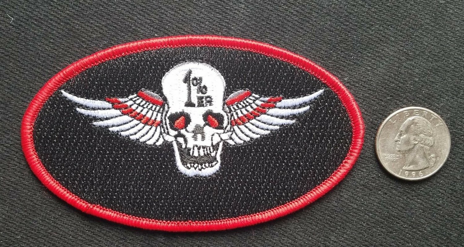 HOG OUTLAW 81 GANG BIKER RIDER 1%er SUPPORT HOG OUTLAW RIDER BIG RED BLK PATCH E - Foto 9