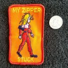 Vintage 1970s racing MY ZIPPERS STUCK jacket vest HOTROD ratfink sew on patch