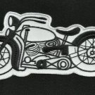 VINTAGE 50s STYLE MOTOCYCLE (INDIAN HARLEY) HOT ROD MC REPRO BIKER PATCH WHITE