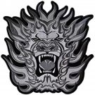 Large FLAMING LION  MOTORCYCLE BIKER JACKET  MILITARY BACK PATCH 12" x  12"