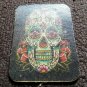 SUGAR SKULL LEATHER DAY OF THE DEAD ROCKABILLY BIKER PATCH SEW ON