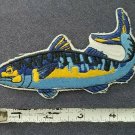 VINTAGE Blue Rainbow Trout Fish Fishing Embroidered Iron On COLLECTORS PATCH