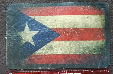 LARGE ALL LEATHER  PATCH PR PUERTO RICO FLAG PUERTO RICAN FLAG MOTORCYCLE BIKER
