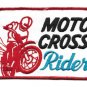 LARGE Vintage 60-70s MOTOCROSS RIDER Dirt Bike Motorcycle Racing 6" Patch
