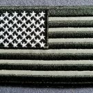 REFLECTIVE USA AMERICAN FLAG 3 INCH BLACK WHITE  PATCH IRON ON SEW ON