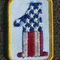 VTG 70s USA American Flag Racing Number ONE - 1 - Hot Rod Motorcycle Biker Patch