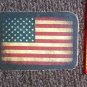 100% LEATHER PATCH OLD SCHOOL USA FLAG  MOTORCYCLE BIKER MILITARY PATCH sew on