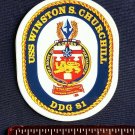 USS Winston S Churchill DDG 81 Destroyer Navy Ship Crest Mini Sticker Decal